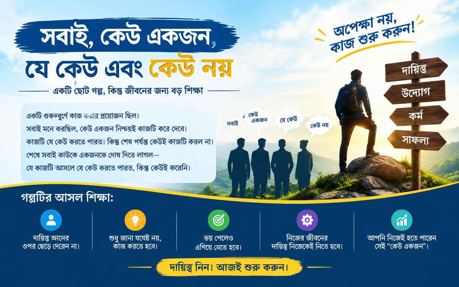 সবাই, কেউ একজন, যে কেউ এবং কেউ নয়